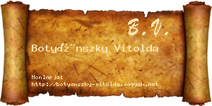 Botyánszky Vitolda névjegykártya